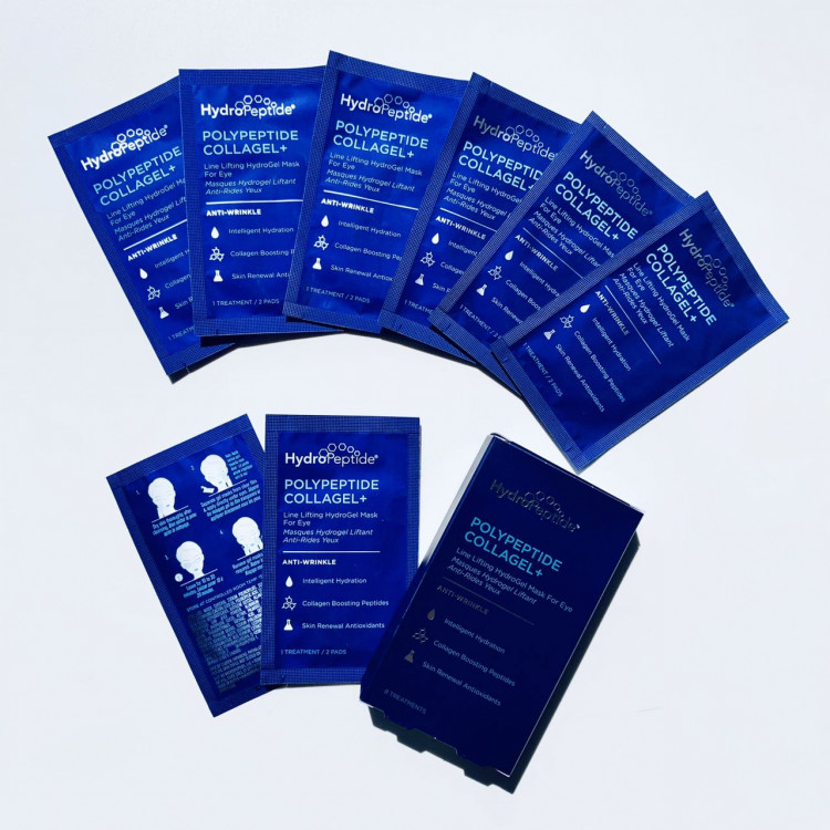 Hydropeptide / Гідрогелева маска проти зморшок для зони навколо очей/PolyPeptide collagel + mask for eyes 8 пар