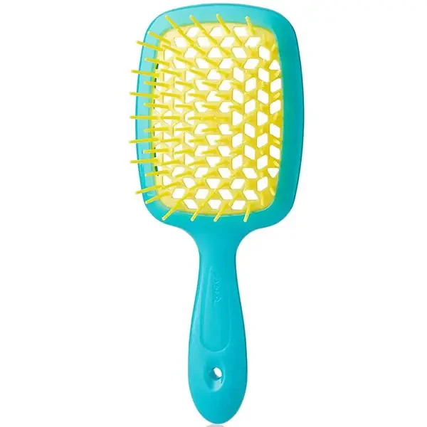 JANEKE Гребінець для волосся Janeke Superbrush бірюза жовта серединка JANEKE Гребінець для волосся Janeke Superbrush бірюза жовта серединка