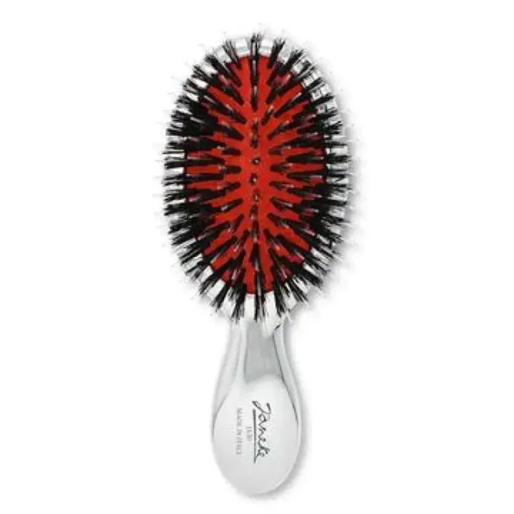 JANEKE Щітка Silver Hairbrush з натуральною щетиною кабана та нейлоном S JANEKE Щітка Silver Hairbrush з натуральною щетиною кабана та нейлоном S