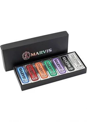 Marvis Коробка з 7 видами різних паст Marvis 7 Flavours Box (Класична, Відбілююча, Морська, Імбир, Локриця, Жасмин, Кориця)