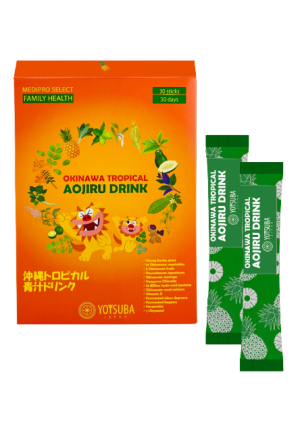 YOTSUBA JAPAN Аоджиру Okinawa Tropical Aojiru drink 30 стіків.