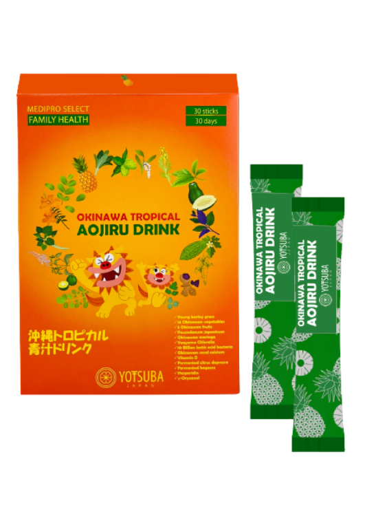YOTSUBA JAPAN Аоджиру Okinawa Tropical Aojiru drink 30 стіків. YOTSUBA JAPAN Аоджиру Okinawa Tropical Aojiru drink 30 стіків.